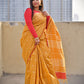 MARIGOLD - SILK COTTON SAREE (ORANGE YELLOW & RED)