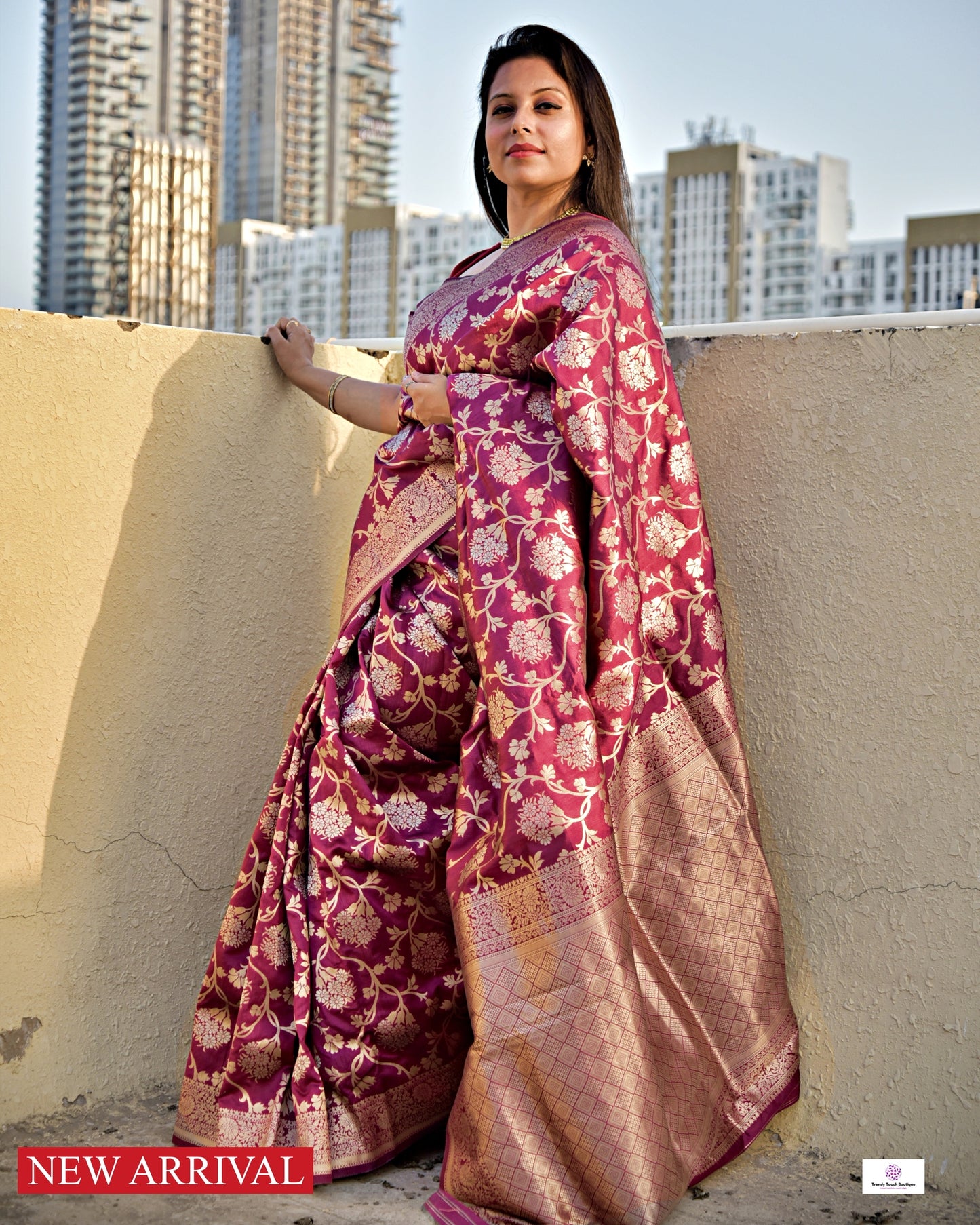 KASHISH - BANARASI SILK SAREE - WINE