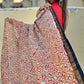 handblock print chanderi silk saree for office wear and casual use in summer best fabric with blouse piece red beige and brown