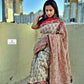 handblock print chanderi silk saree for office wear and casual use in summer best fabric with blouse piece red beige and brown