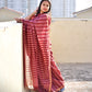 MAROON BANSWARA SILK SAREE STRIPE LINES WITH BLOUSE PIECE BEST PRICE