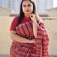 MAROON BANSWARA SILK SAREE STRIPE LINES WITH BLOUSE PIECE BEST PRICE