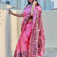 RUSTIC - KANTHA HAND EMBROIDERED - BLENDED BANGALORE SILK (PINK)