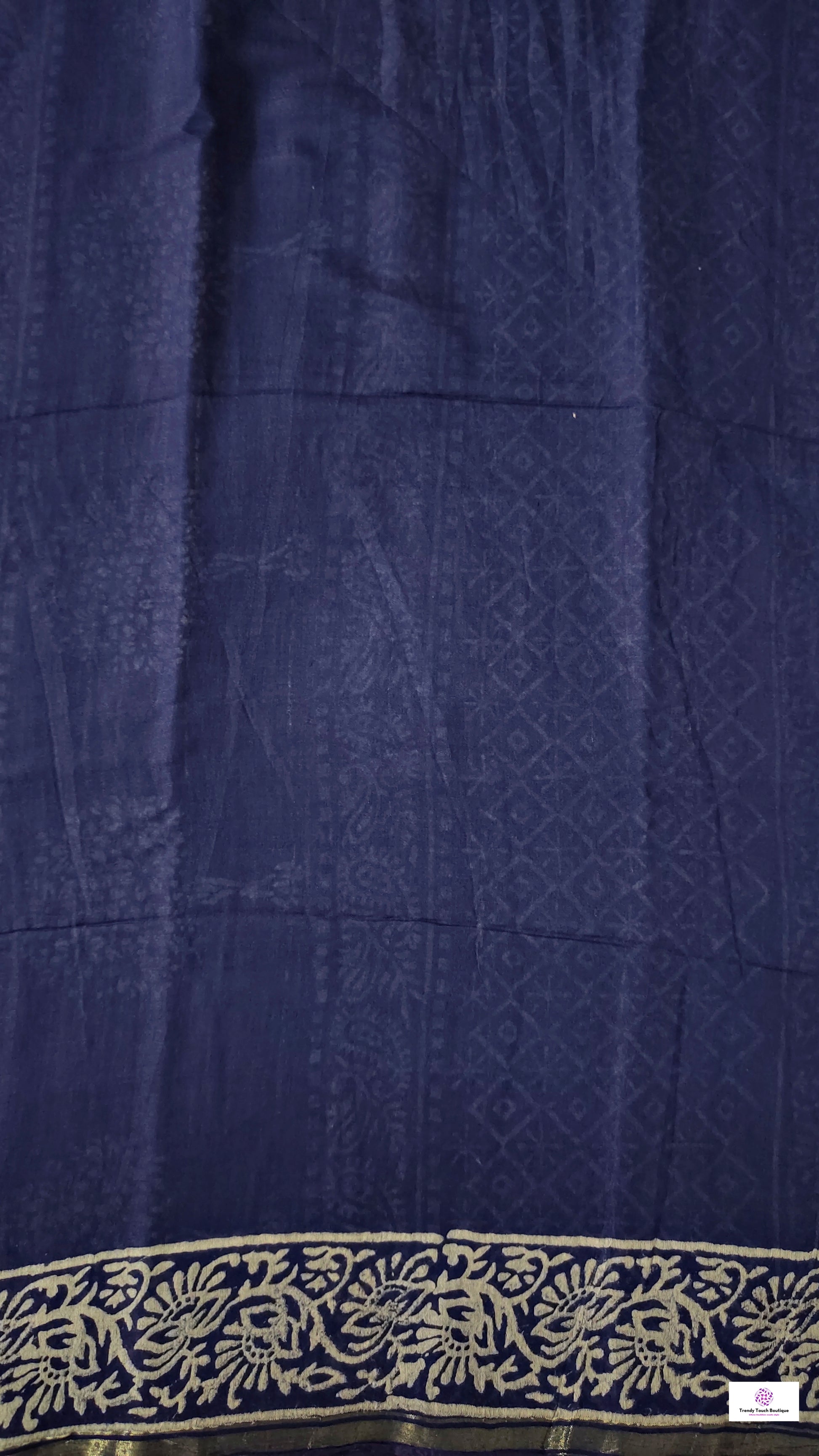 chanderi silk blue saree office wear casual workwear summer saree handblock print mini buta