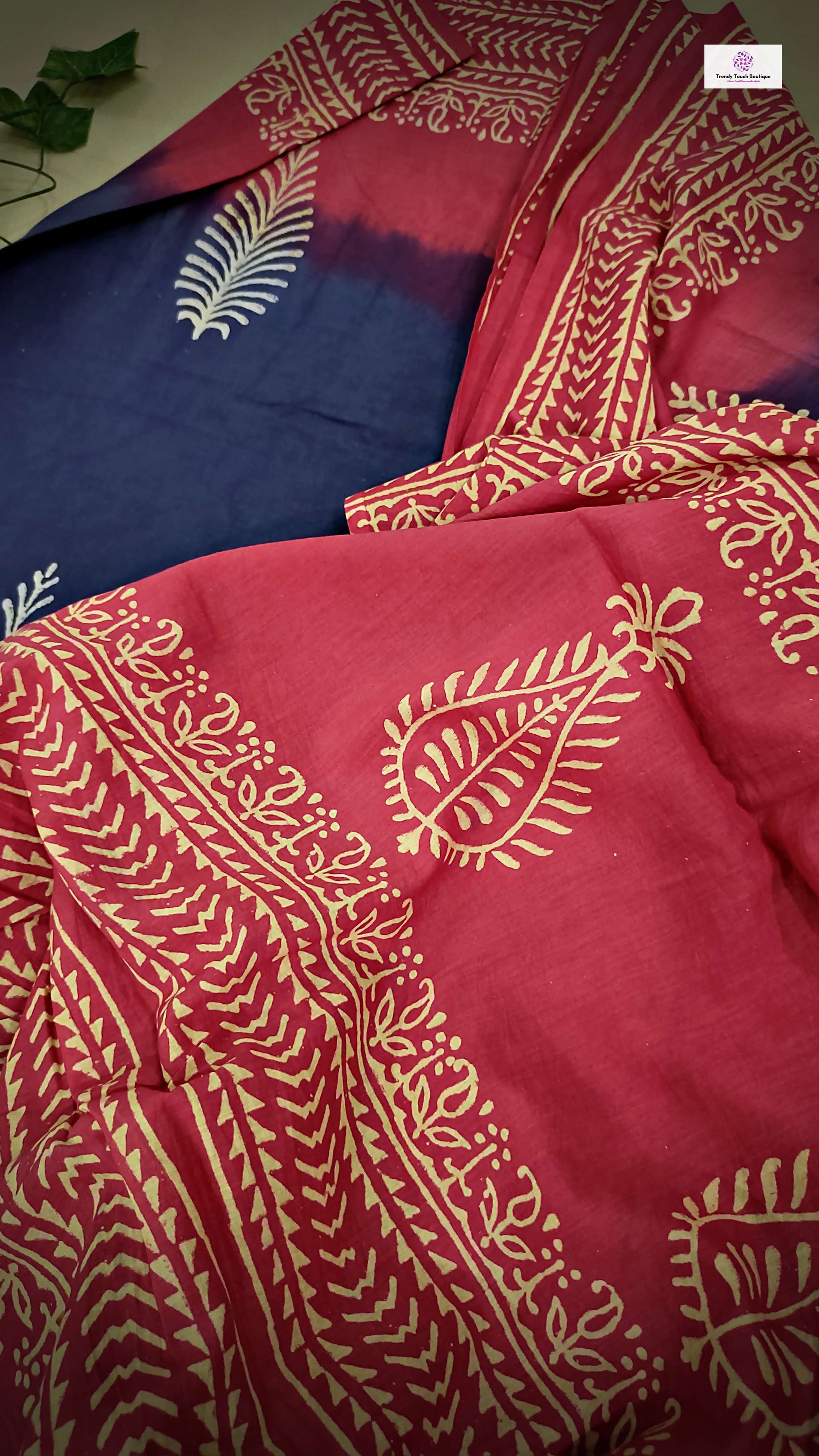 handblock print mulcotton saree best price 1799 online with blouse piece