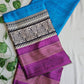 NEELI - MADHUBANI & BISHNUPURI PRINT - SEMI TUSSAR SILK SAREE (BLUE & PURPLE)