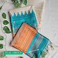 TRISHA - GANGA-JAMUNA BORDER - SEMI GHICHA SILK (TEAL GREEN & YELLOW)