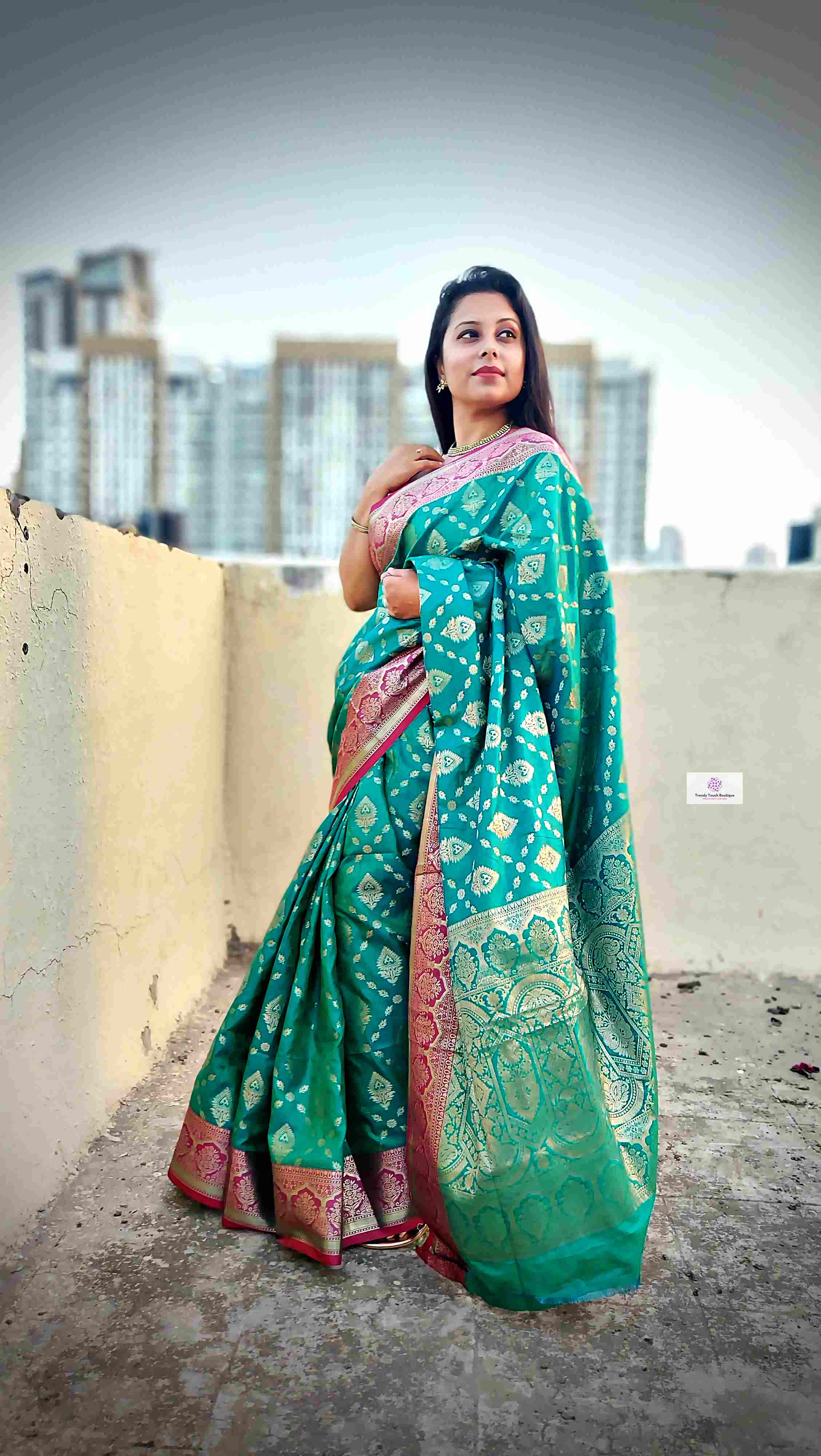 Buy Rama Green and Pink Kanchipuram Soft Silk Saree, South Indian Style,  Wedding Saree, Diwali Festive Wear, Traditional Ethnic Ensemble Online in  India - Etsy