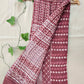 best summer handwoven handloom fabric handblock print organic slub linen saree pastel color brown at best price with blouse piece for office wear or everyday styling!