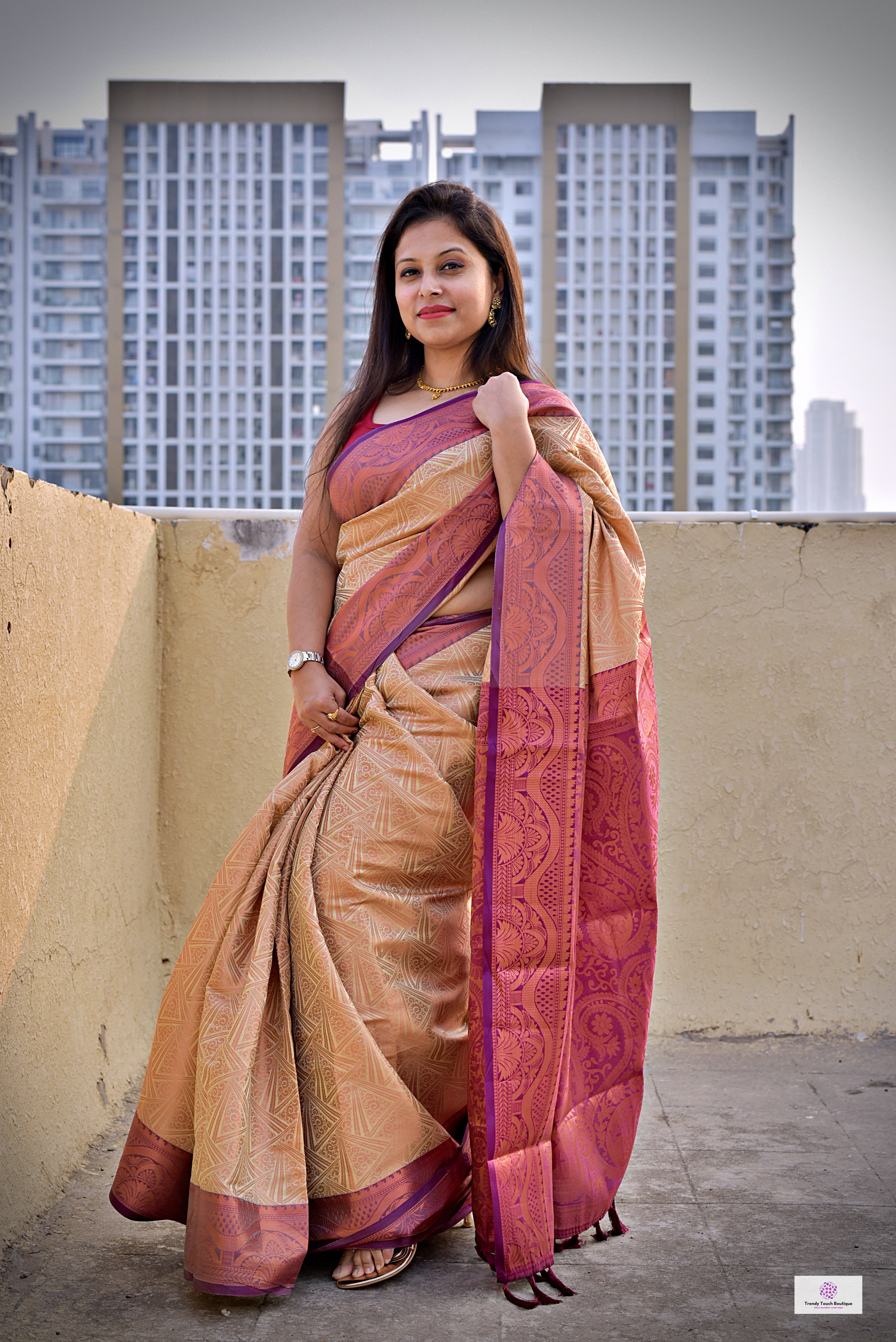 Shop Traditional Violet with Pink Pure Soft Silk Saree Online –  www.kosigam.com