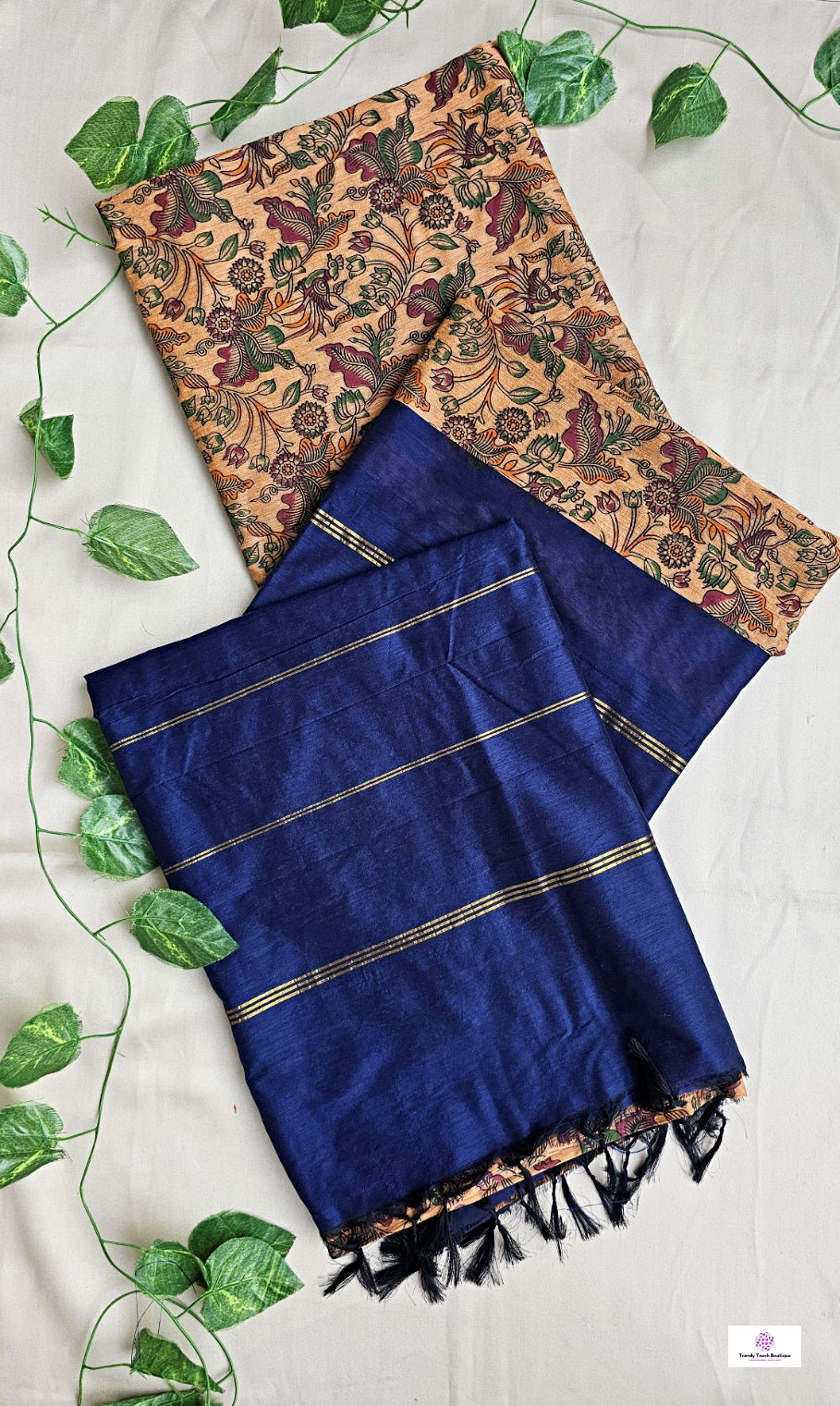 kalyani cotton gadwal kalamkari print peach blue saree with temple border is lightweight for office and special function with blouse piece best price