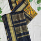 kalyani cotton gadwal kalamkari print yellow black saree lightweight for office and special function with blouse piece best price