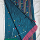 DIAMOND - BENGAL COTTON HANDLOOM SAREE (TEAL GREEN)