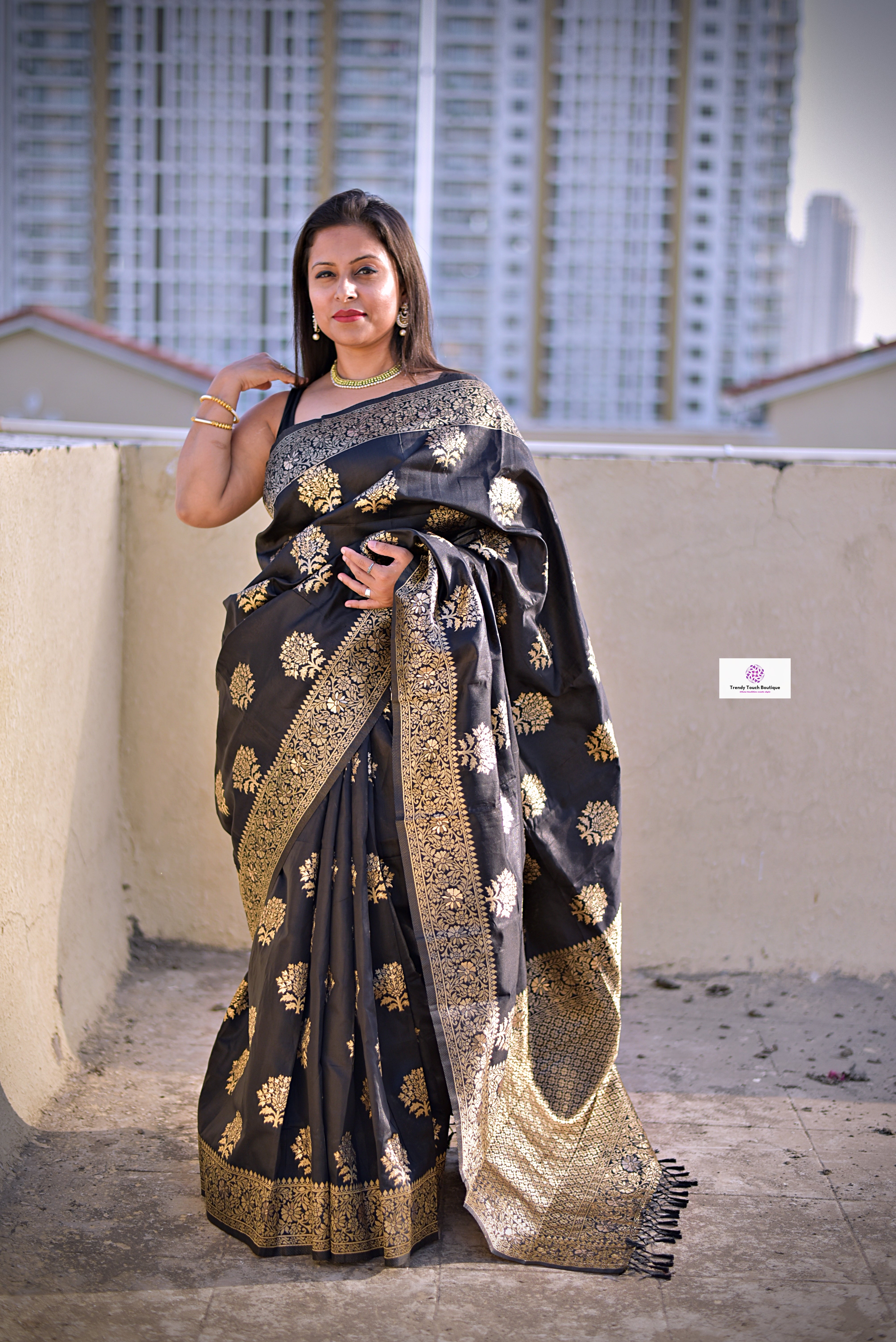 PRAVATI COTTON SILK BEST QULITY ALL BODY WORK HANDLOOM SAREE(BLACK)