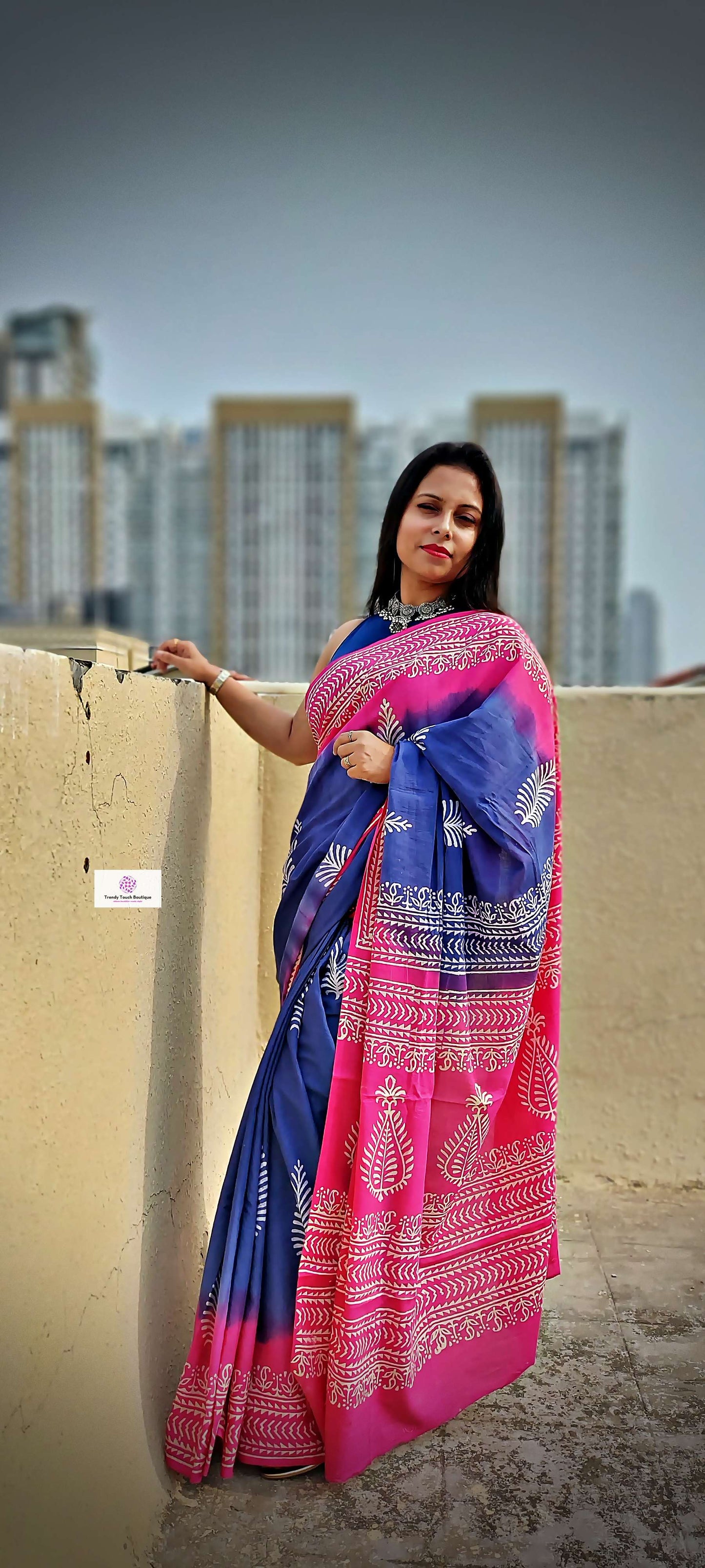 handblock print mulcotton saree best price 1799 online with blouse piece