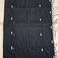 BLACK ROSE - MULCOTTON JAMDANI HANDLOOM SAREE (BLACK)