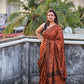 kantha hand embroidered brown black mulcotton saree best saree fabric best price online wedding casual and office saree