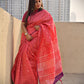 peach magenta silk cotton office wear formal wear sarees check pattern with blouse piece contrast best price online handloom 