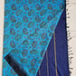 kalyani cotton gadwal kalamkari print blue saree with temple border is lightweight for office and special function with blouse piece best price