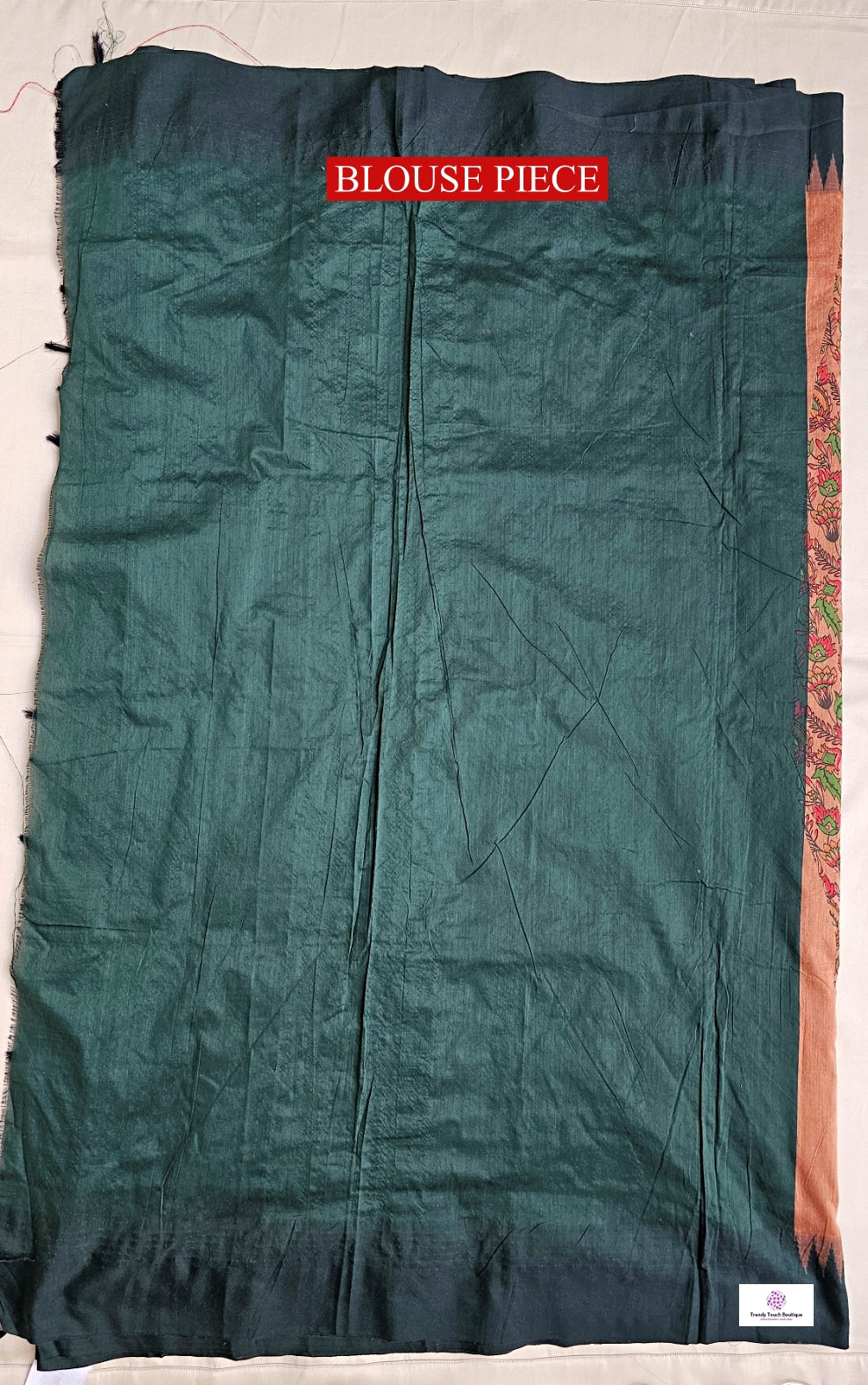 kalyani cotton gadwal kalamkari print peach green saree with temple border is lightweight for office and special function with blouse piece best price