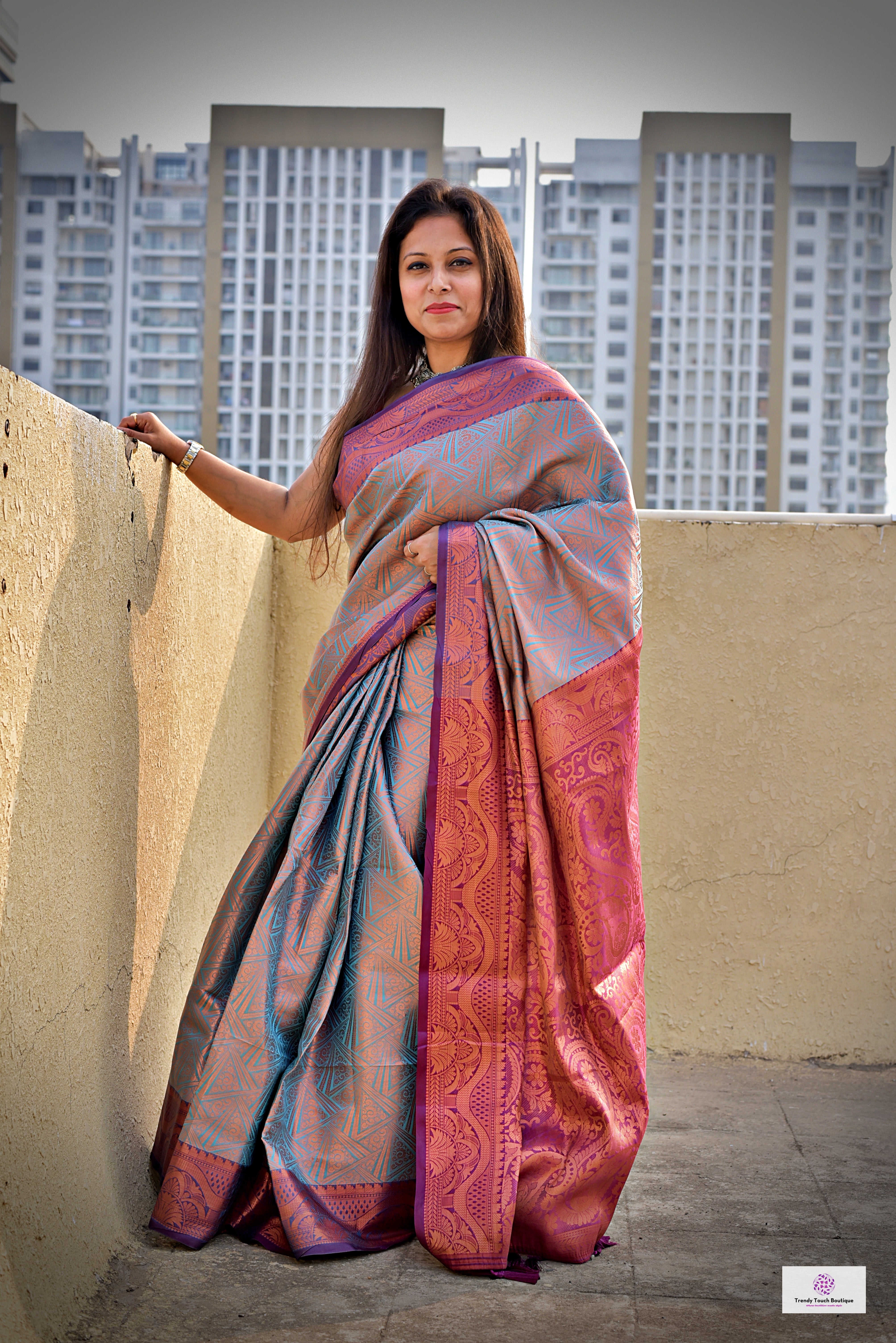 Beige color soft cotton silk saree with zari weaving work