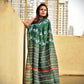 Bottle dark green and white kantha handembroidered designer khesh khadi cotton handloom saree best summer fabric with blouse piece best price wedding functions