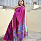 Kalkhetra design soft silk saree for cultural function family events post wedding celebrations special ocassions pink and blue with blouse piece best price