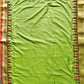 kantha handembroidered temple border on green red and golden bordered parrot green kataan silk saree best for summer wedding celebrations and speical functions with blouse piece best price