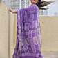  best summer handwoven handloom fabric handblock print organic slub linen saree violet lavender mauve purple color at best price online with blouse piece for office wear or everyday styling!