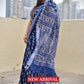 best summer handwoven handloom fabric handblock print organic slub linen saree blue color floral pattern at best price online with blouse piece for office wear or everyday styling!