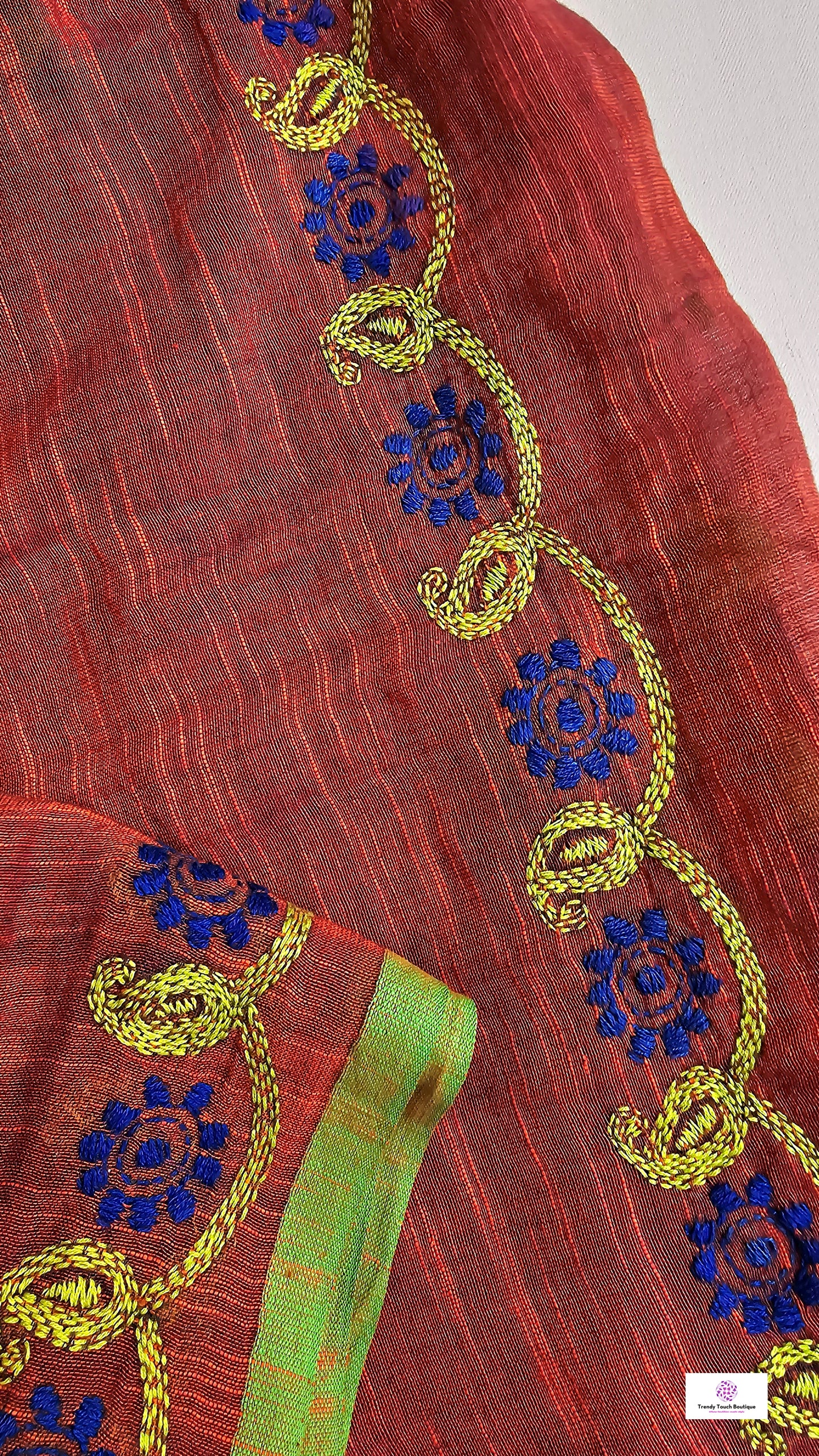 kantha handembroidered mulcotton designer saree best price for casual and wedding functions