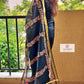 Handpainted black chanderi silk dupatta for special celebration and gifting