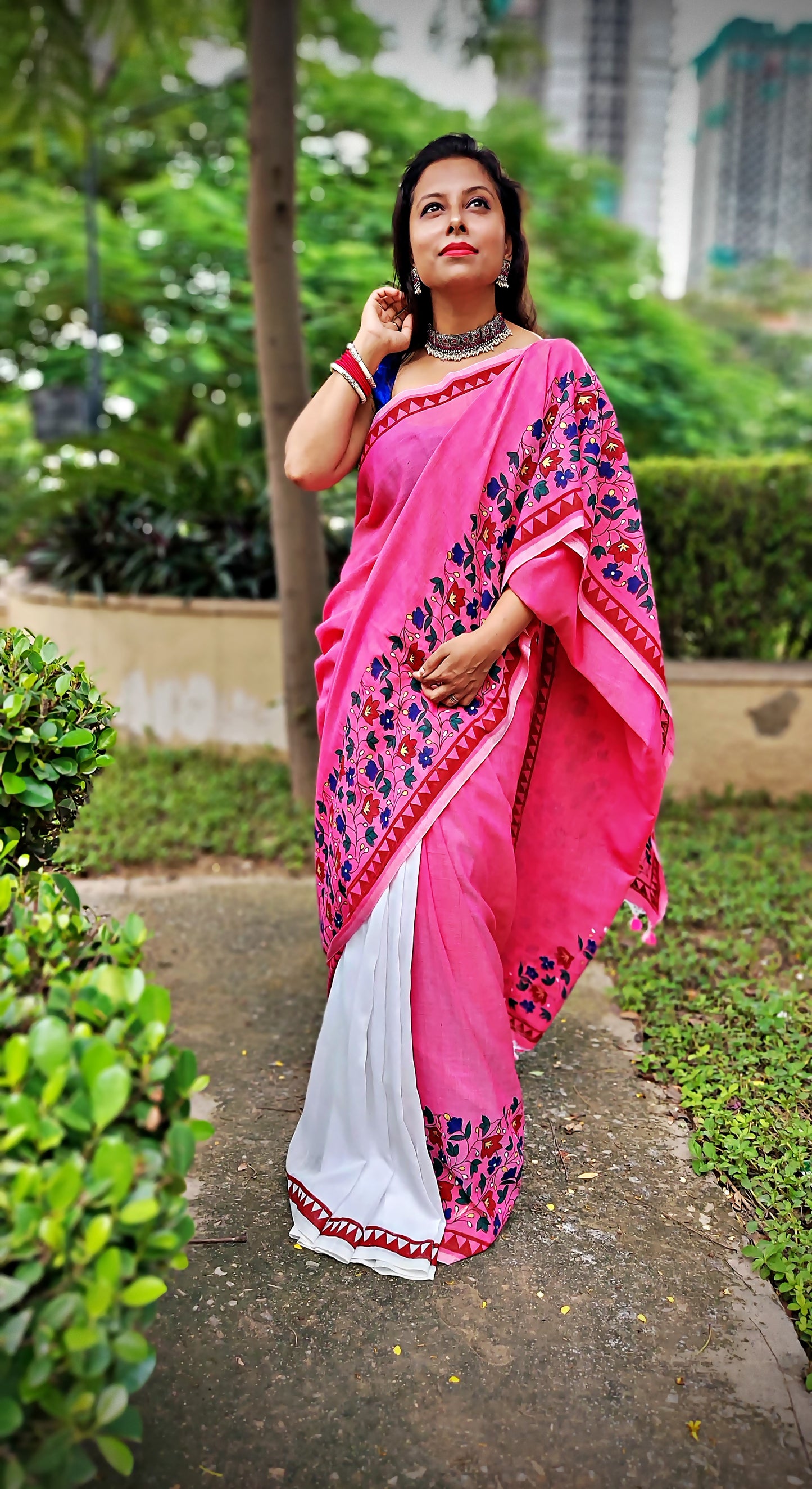 Handpainted Designer cotton handloom saree for summer