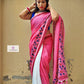 Handpainted Pink cotton saree