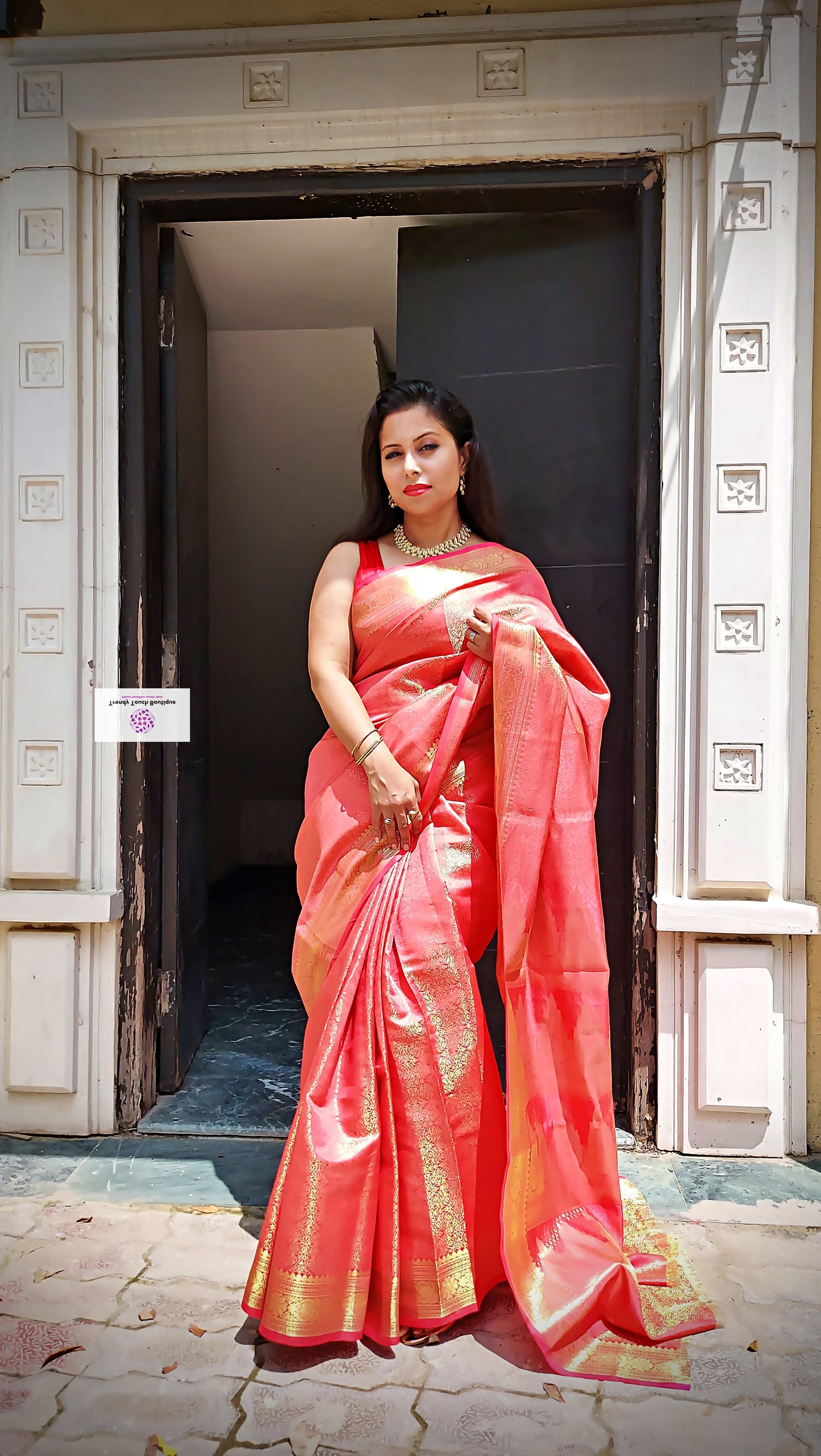 GLAMMING IN RED -  SILK COTTON SAREE