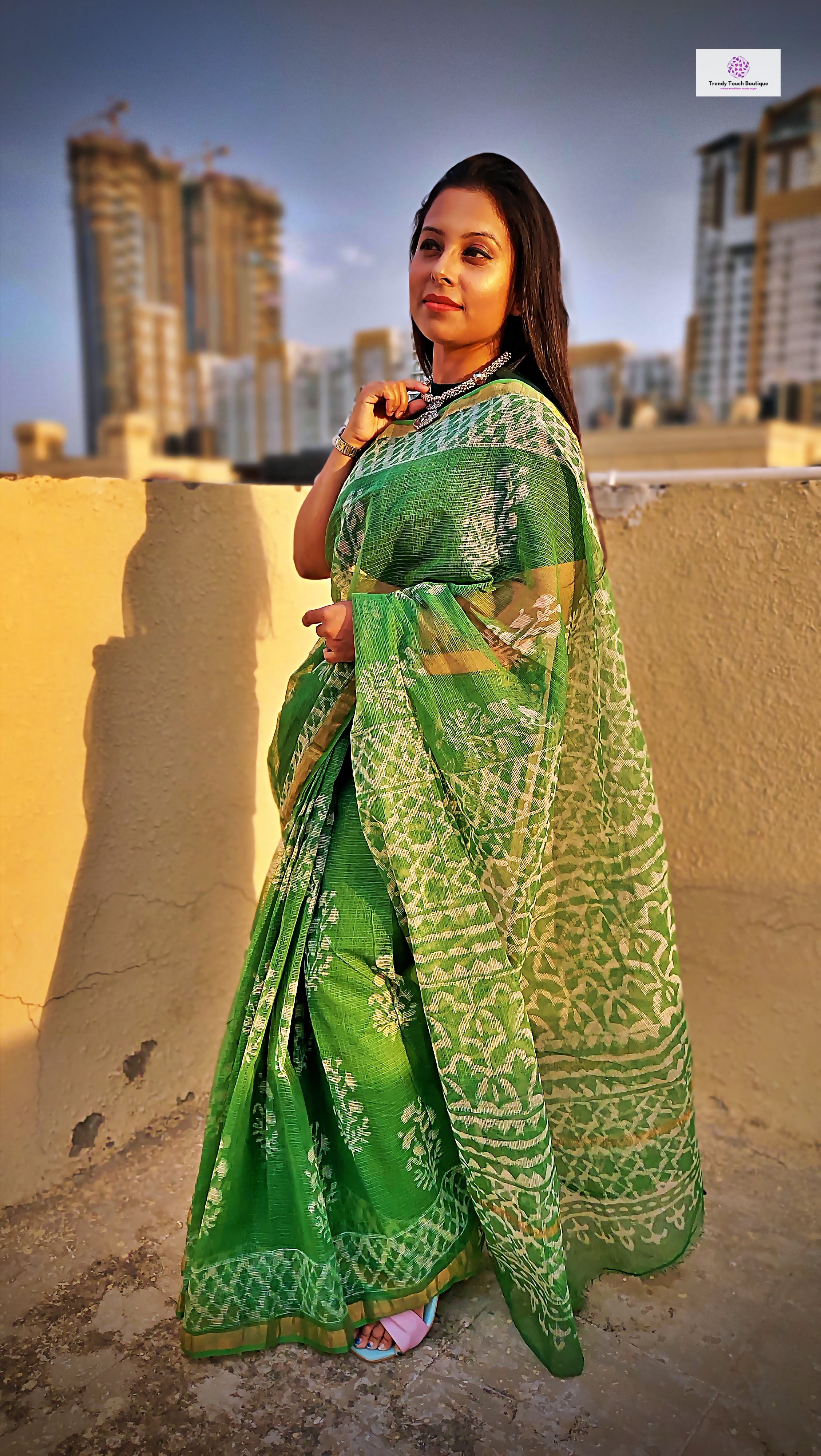 Blue Hand Block Printed Cotton Saree Women Sari Indian Dress Fabric Ethnic  Wear | eBay