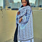 White Kantha work cotton dupatta