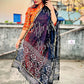 EBONY - HANDBLOCK PRINT- CHANDERI SILK DUPATTA