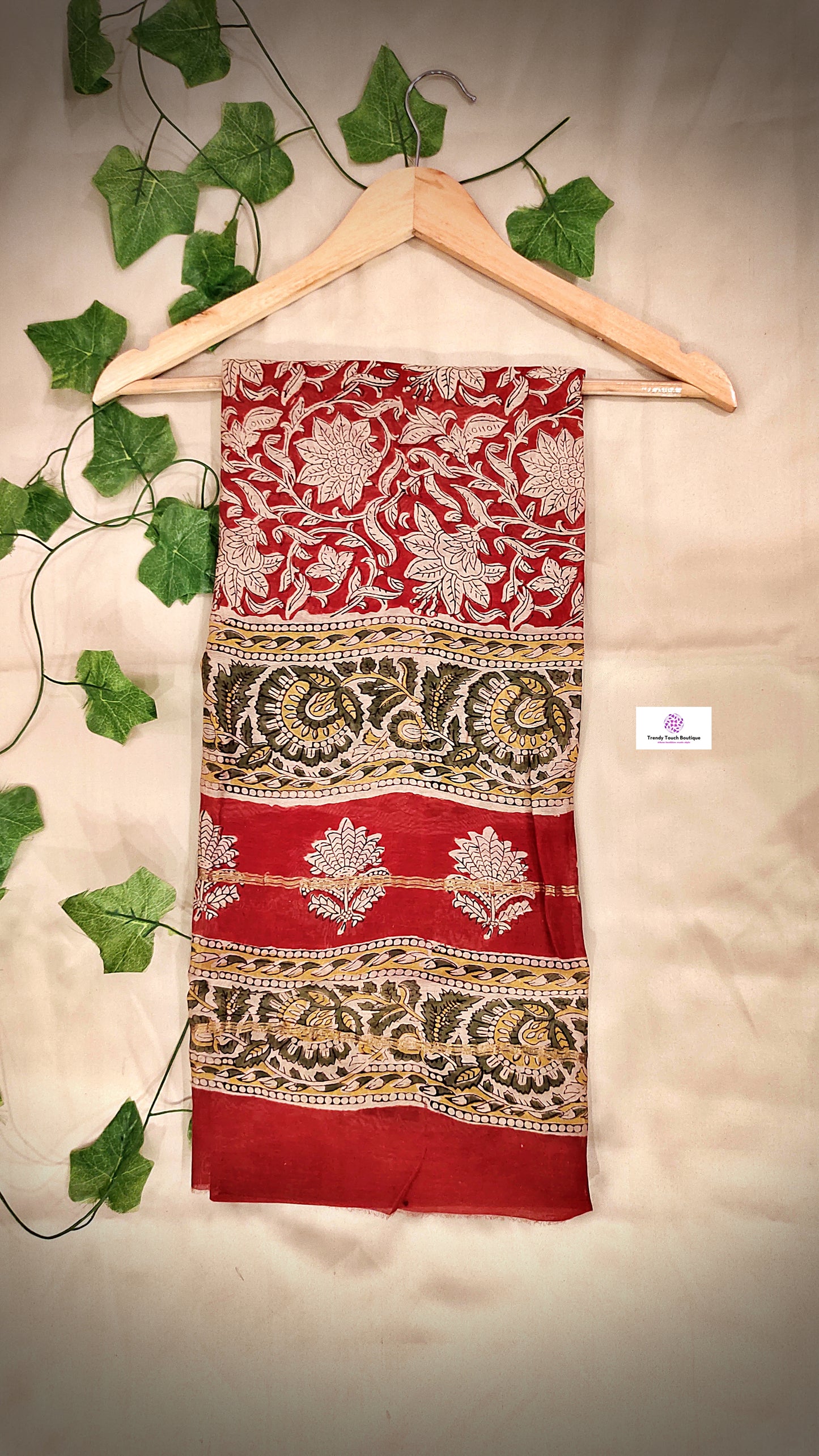 WILD HEART - HANDBLOCKPRINT- CHANDERI SILK DUPATTA